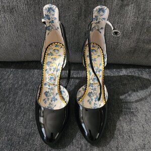 Gucci Vernice Crystal Nero Heels Sz. 38.5